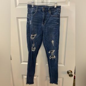 American eagle dark blue super stretch jeans